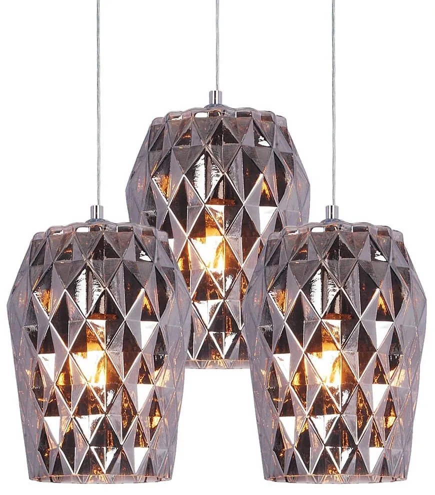 Φωτιστικό Οροφής 77-3722 SE4288S-03 Luca Smoke Glass Chrome Homelighting Glass