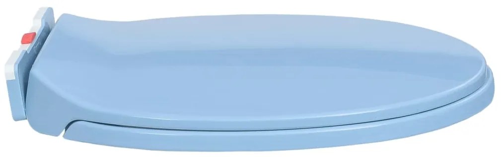vidaXL Κάλυμμα Λεκάνης με Soft Close &amp;amp; Quick Release Οβάλ Μπλε