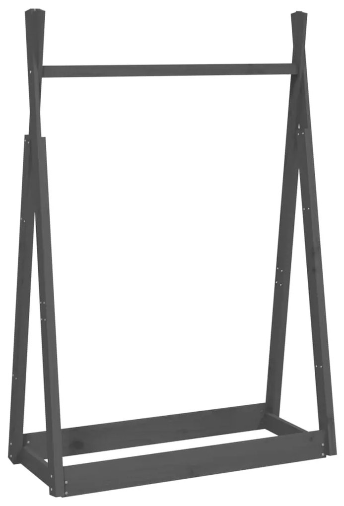 vidaXL Κρεμάστρα Ρούχων Γκρι 100x45x150 εκ. από Μασίφ Ξύλο Πεύκου