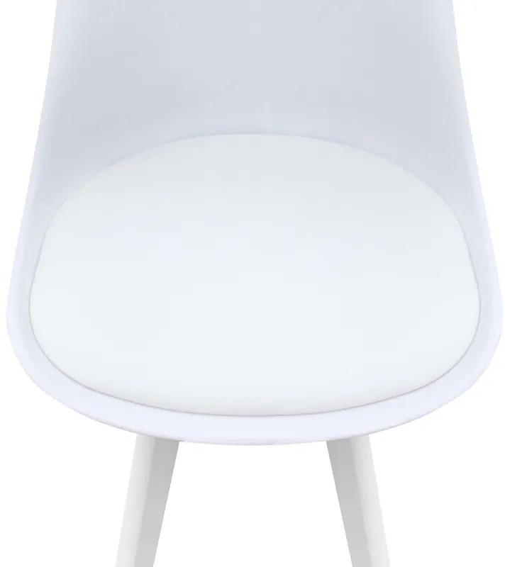 Καρέκλα τραπεζαρίας Viva Megapap PP - PU λευκό - ξύλινο λευκό πόδι 48,5x54x80εκ.