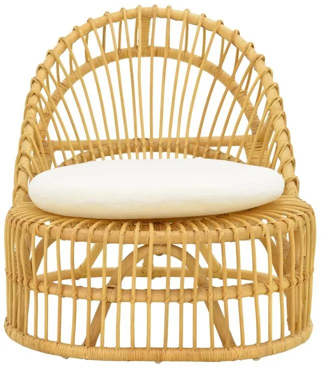Πολυθρόνα Tromso P.E. Rattan Φυσικό με Εκρού Μαξιλάρι 80x85x98εκ. 80x85x98 εκ.
