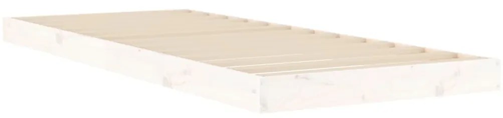 vidaXL Πλαίσιο Κρεβατιού Λευκό 75 x 190 εκ. Μασίφ Πεύκο Small Single
