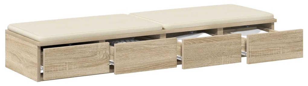 vidaXL Κομοδίνα με Συρτάρια Sonoma Oak 120x36.5x16.5 εκ Επεξεργασμένο Ξύλο