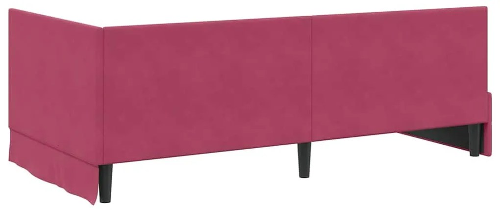 vidaXL Κρεβάτι Γωνίας με κεφαλάρι Μπορντό 90 x 200 cm Βελούδο