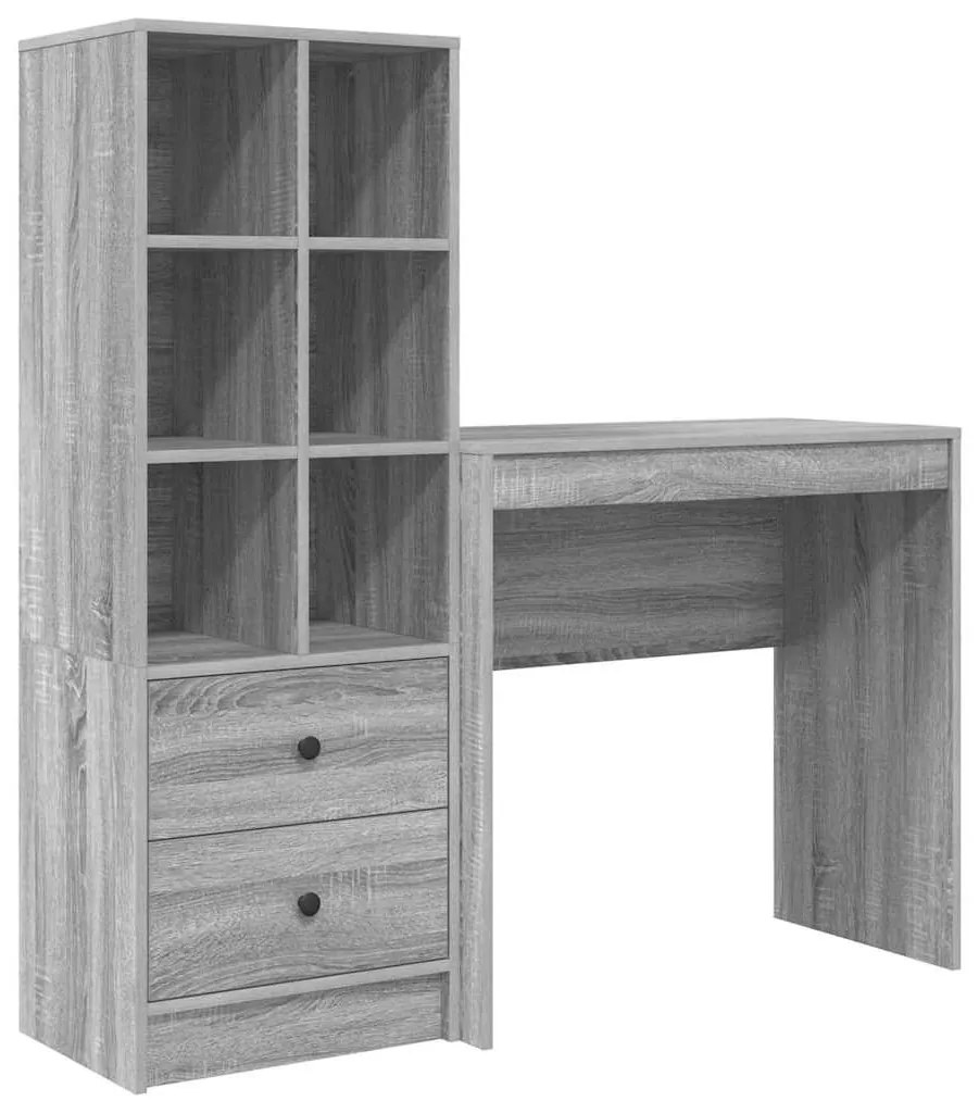 vidaXL Γραφείο με αποθηκευτικό χώρο 2 pcs Γκρι sonoma 80 x 40 x 76 εκ.