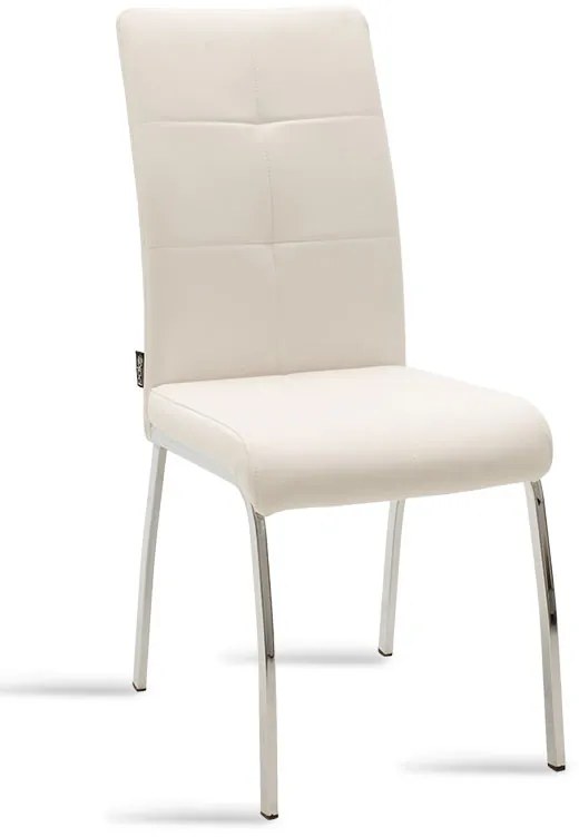 Καρέκλα Ariadne pakoworld PU λευκό-πόδι χρωμίου