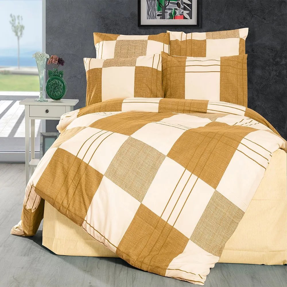 Σεντόνια Κίρκη 437 (Σετ 4τμχ) Golden Beige DimCol Υπέρδιπλο 240x270cm Βαμβάκι-Πολυέστερ