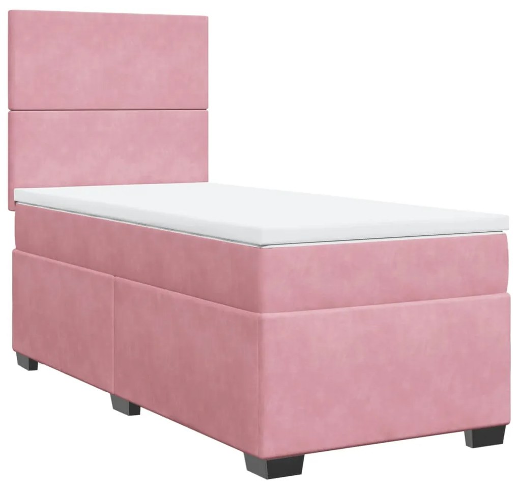 ΚΡΕΒΑΤΙ BOXSPRING ΜΕ ΣΤΡΩΜΑ ΡΟΖ 100X200 ΕΚ. ΒΕΛΟΥΔΙΝΟ 3290833