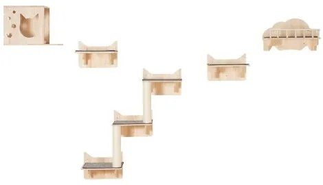 VEVOR Wall Mounted Cat Shelves Tree with Jumping Boards Nest Furniture Set of 5