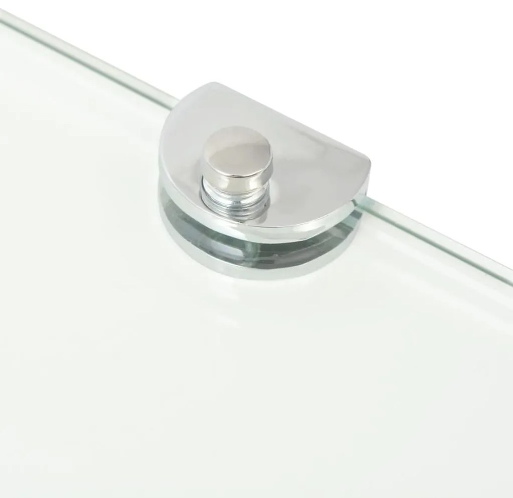 vidaXL Ράφια Γωνία 2 τεμ Διάφανα 35x35 εκ Γυάλινα + Στηρίγματα Χρωμίου