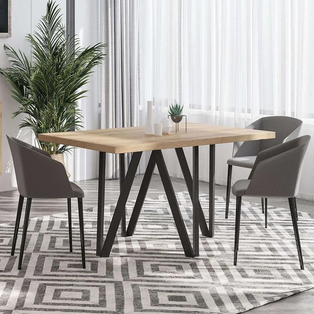 Τραπέζι Νο14 158,5x90x75cm Honey Melamine, Metal