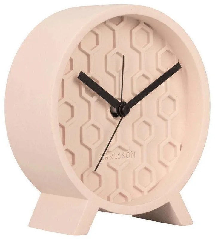 Ρολόι Επιτραπέζιο - Ξυπνητήρι Honeycomb KA5870PI 13x6x15cm Pink Karlsson Cement