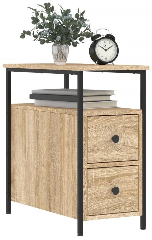 vidaXL Κομοδίνο Sonoma Δρυς 30 x 60 x 60 εκ. από Επεξεργασμένο Ξύλο
