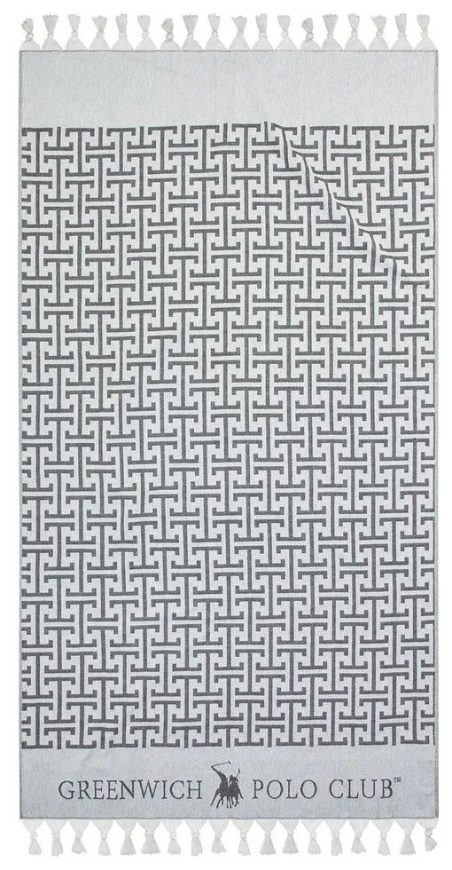 Πετσέτα Θαλάσσης - Παρεό 3838 Beige-Black Greenwich Polo Club Beach 90x170cm 100% Βαμβάκι