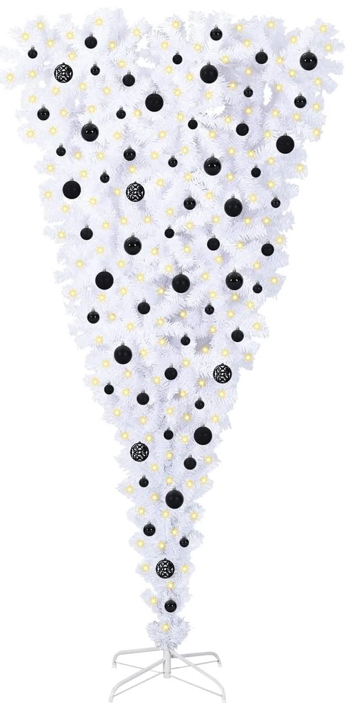 vidaXL Τεχνητό Χριστουγεννιάτικο Δέντρο Λευκό 210 cm PVC και Χάλυβας