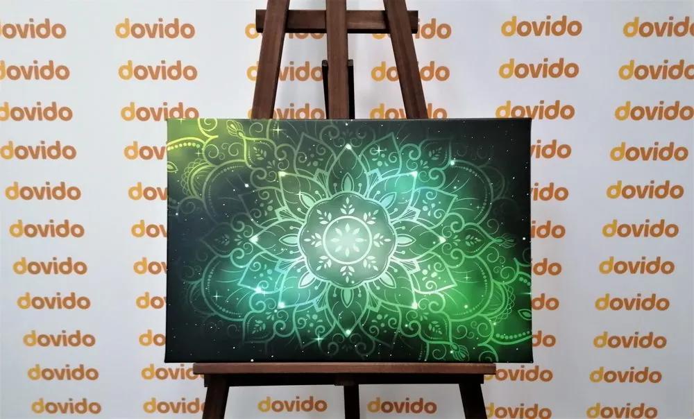 Εικόνα Mandala με γαλαξιακό φόντο σε αποχρώσεις του πράσινου - 60x40
