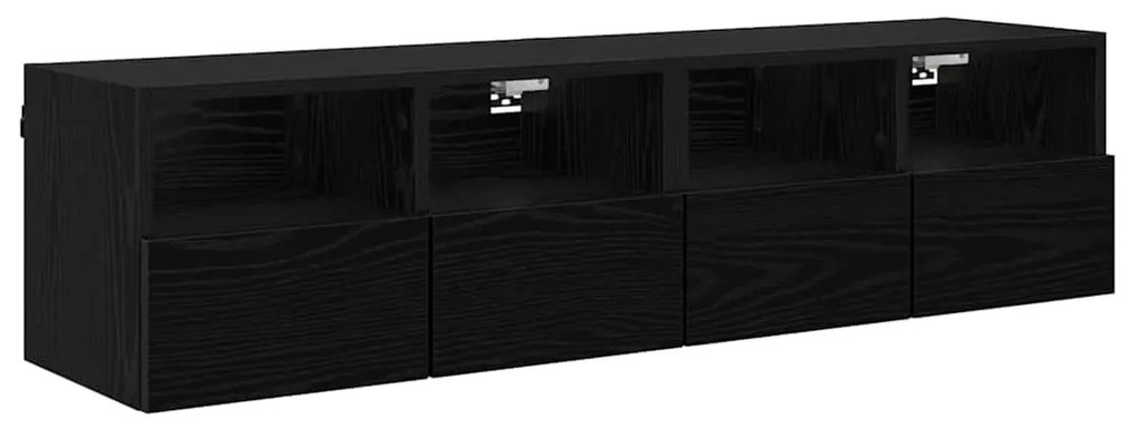 vidaXL Βάσεις τηλεόρασης Επιτοίχιο 2 pcs Μαύρη Οξυά 60 x 30 x 30 cm