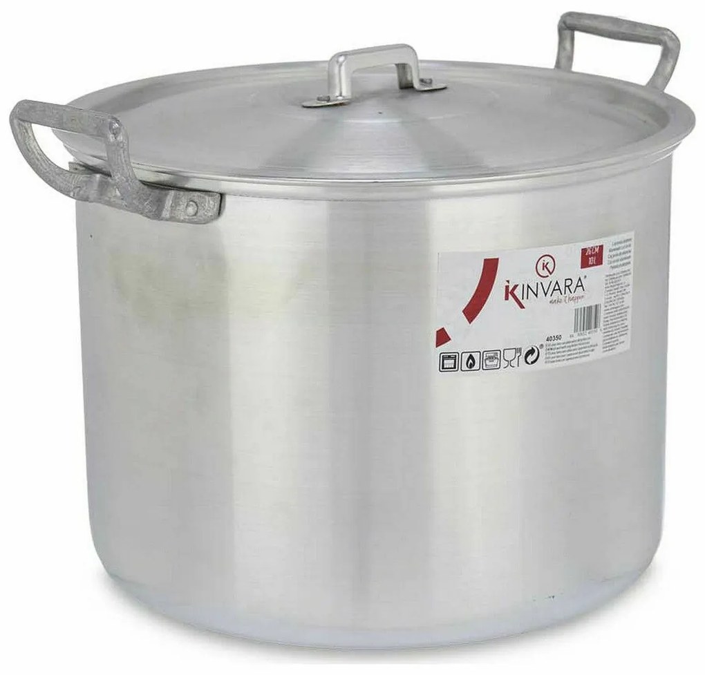 Κατσαρόλα με Καπάκι Kinvara Ασημί Αλουμίνιο 35,5 x 24 x 28 cm (4 Μονάδες)