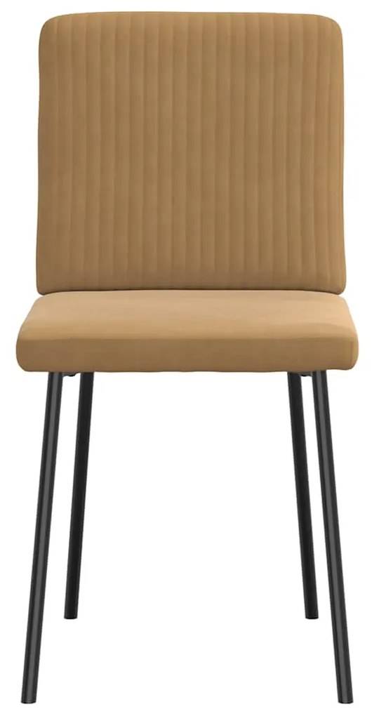 Καρέκλες Τραπεζαρίας 2 τεμ. Καφέ Βελούδινες 4101194