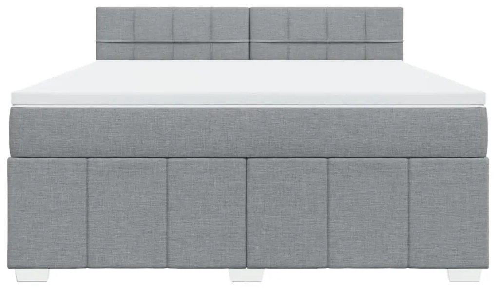 ΚΡΕΒΑΤΙ BOXSPRING ΜΕ ΣΤΡΩΜΑ ΑΝΟΙΧΤΟ ΓΚΡΙ 180X200 ΕΚ. ΥΦΑΣΜΑΤΙΝΟ 3289447