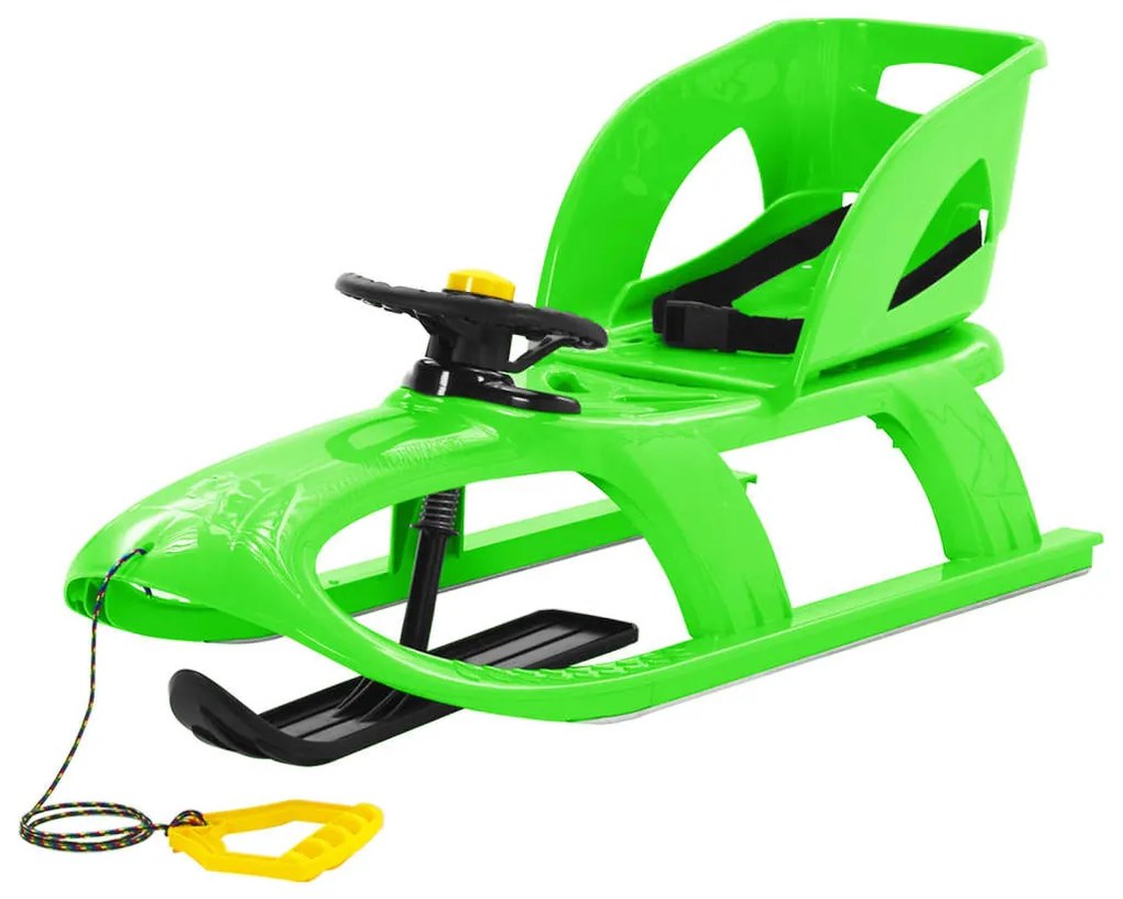 vidaXL Έλκηθρο με Κάθισμα και Τιμόνι Πράσινο 102,5x40x23 εκ. Πολυπροπ.