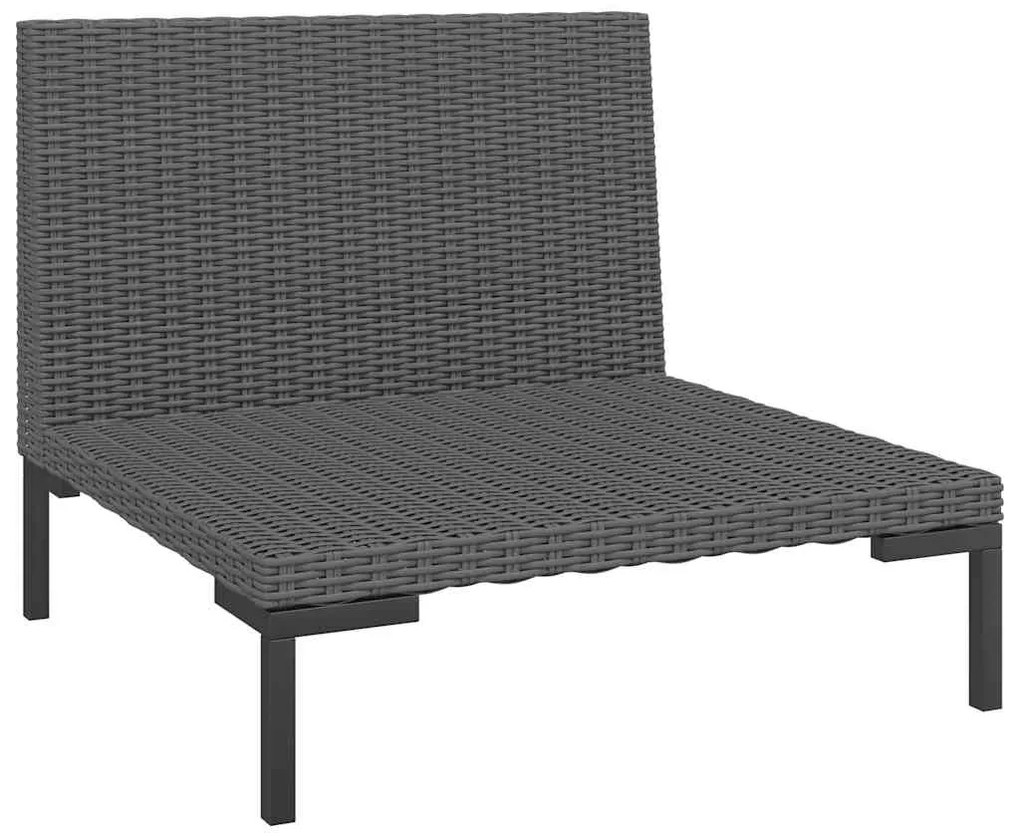 vidaXL Καναπέδες Κήπου 2 τεμ. από Ημικυκλικό Συνθ. Ρατάν με Μαξιλάρια