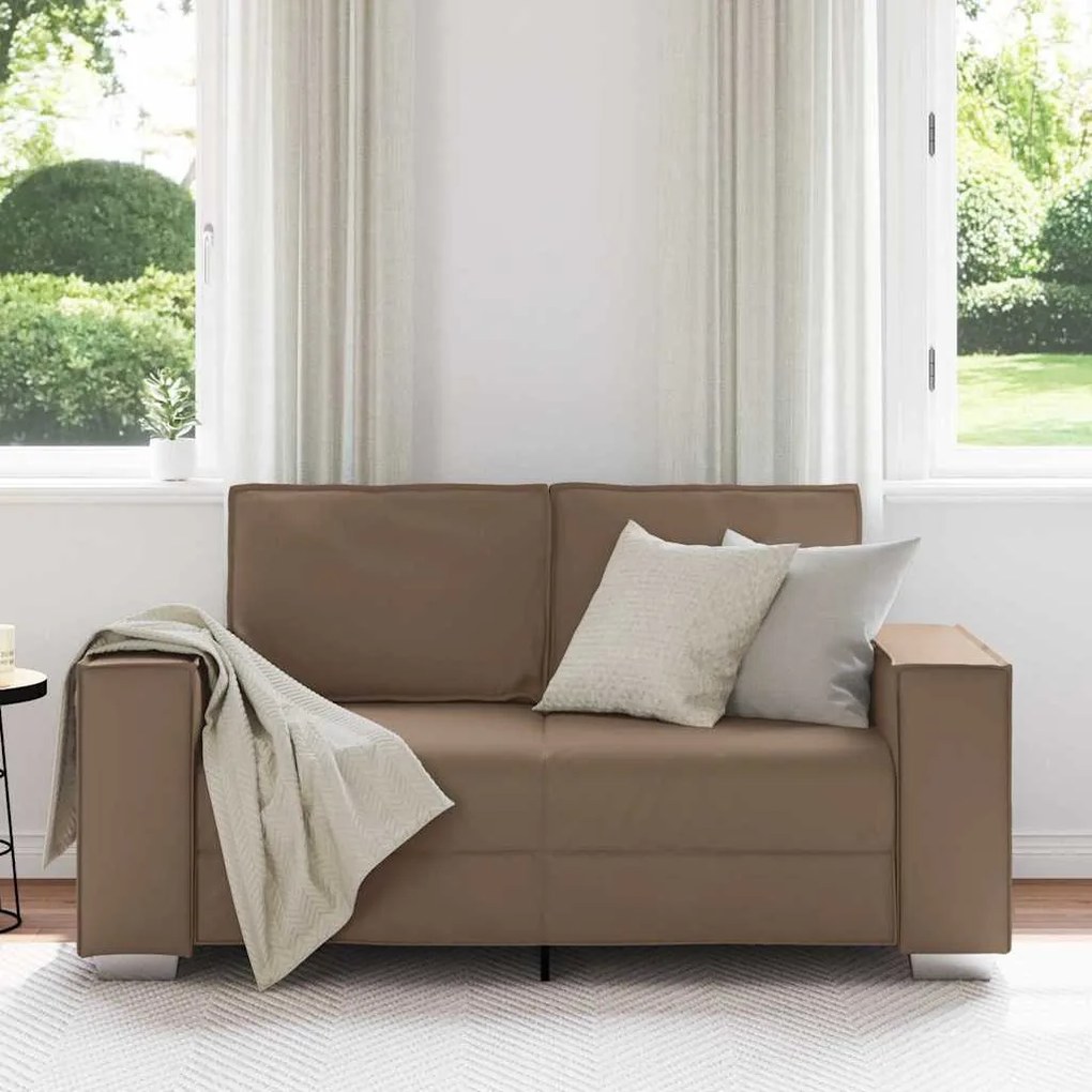 vidaXL Καναπές Loveseat Καφέ 120 εκ από Συνθετικό Δέρμα