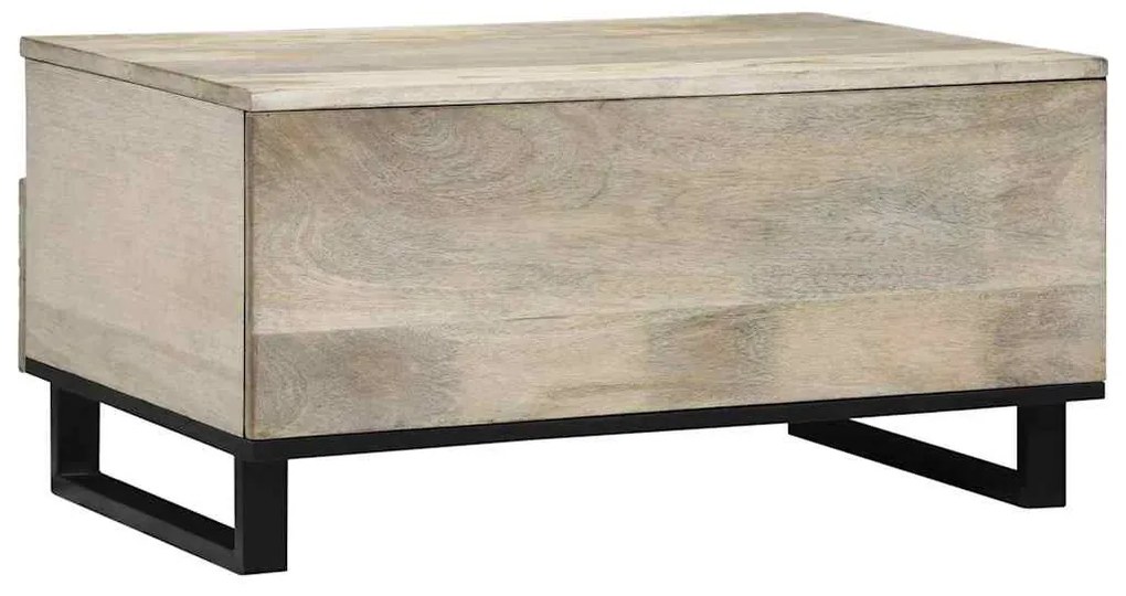 vidaXL Τραπεζάκι σαλονιού with Drawer Άσπρο, Μαύρο 80 x 54 x 40 εκ