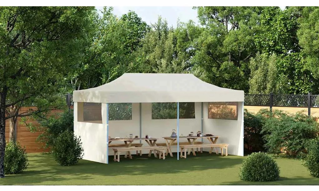 vidaXL Τέντα Εκδηλώσεων Pop-up Πτυσσόμενη Κρεμ 3 x 6 μ.