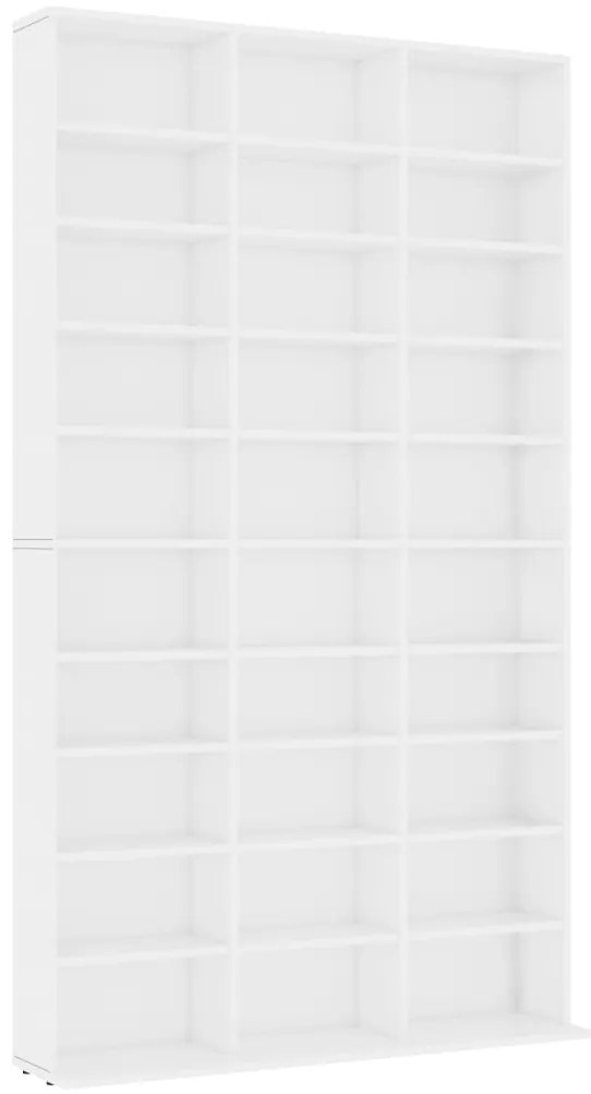 vidaXL Έπιπλο για CD Λευκό 102 x 16 x 177,5 εκ. από Επεξεργασμένο Ξύλο