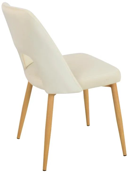 Καρέκλα Murde μπεζ βελούδο ύφασμα και μεταλλικά πόδια σε φυσική απόχρωση 48.5x61x89εκ 48.5x61x89 εκ.