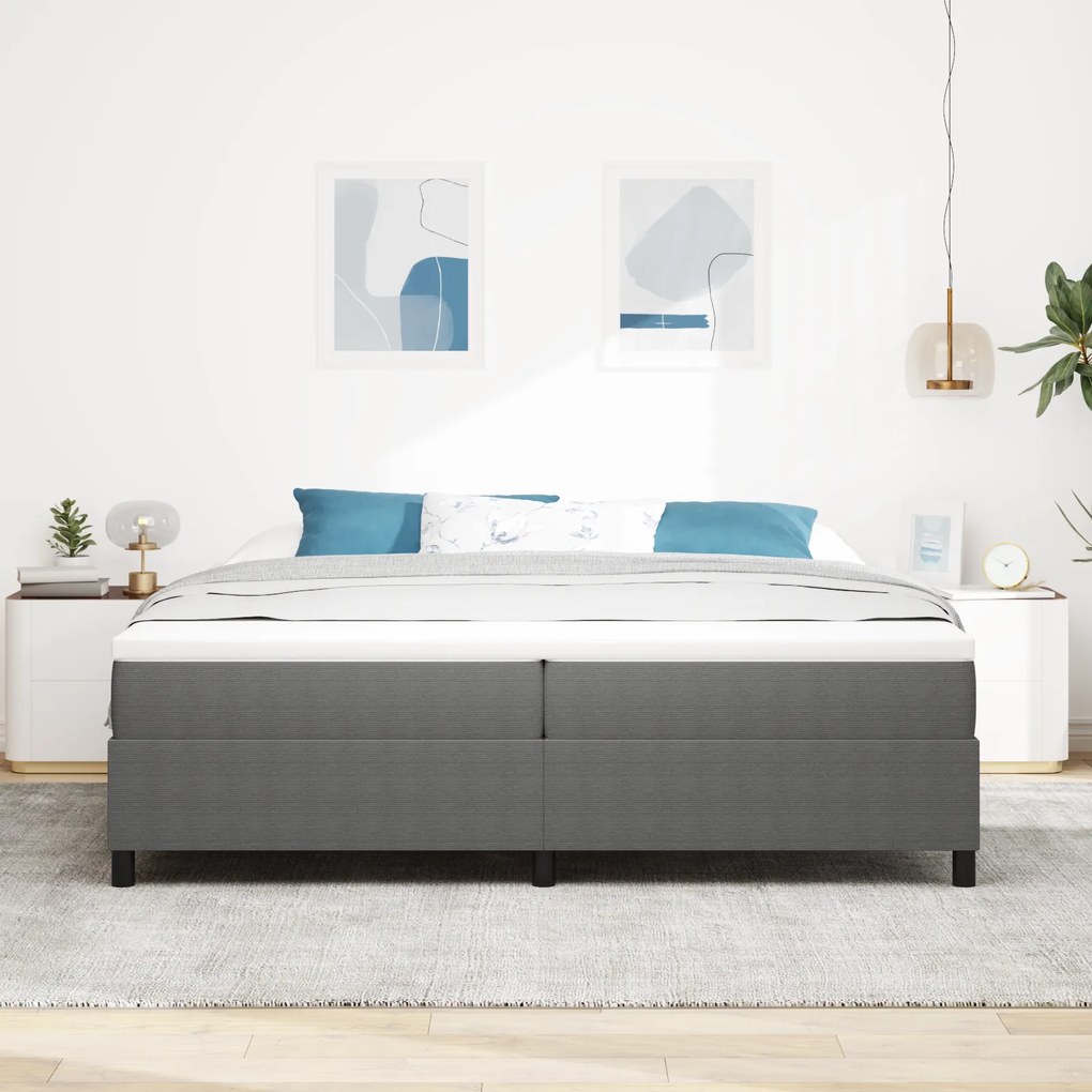 vidaXL Κρεβάτι Box Spring Ανοιχτό Γκρι 200x200 εκ Τσαντόν