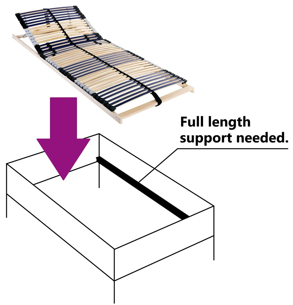 vidaXL Βάση κρεβατιού με λάμες Καφέ 70 x 190 cm Ξύλο και Μέταλλο
