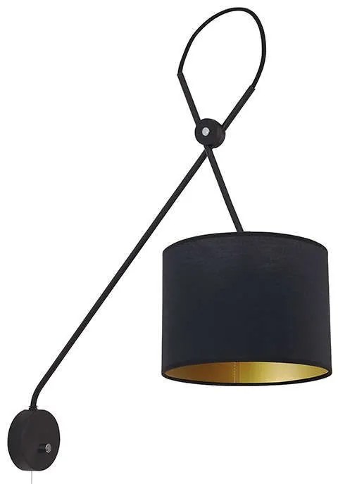 Φωτιστικό Τοίχου Viper I 6513 Black-Gold Nowodvorski Metal, Fabric