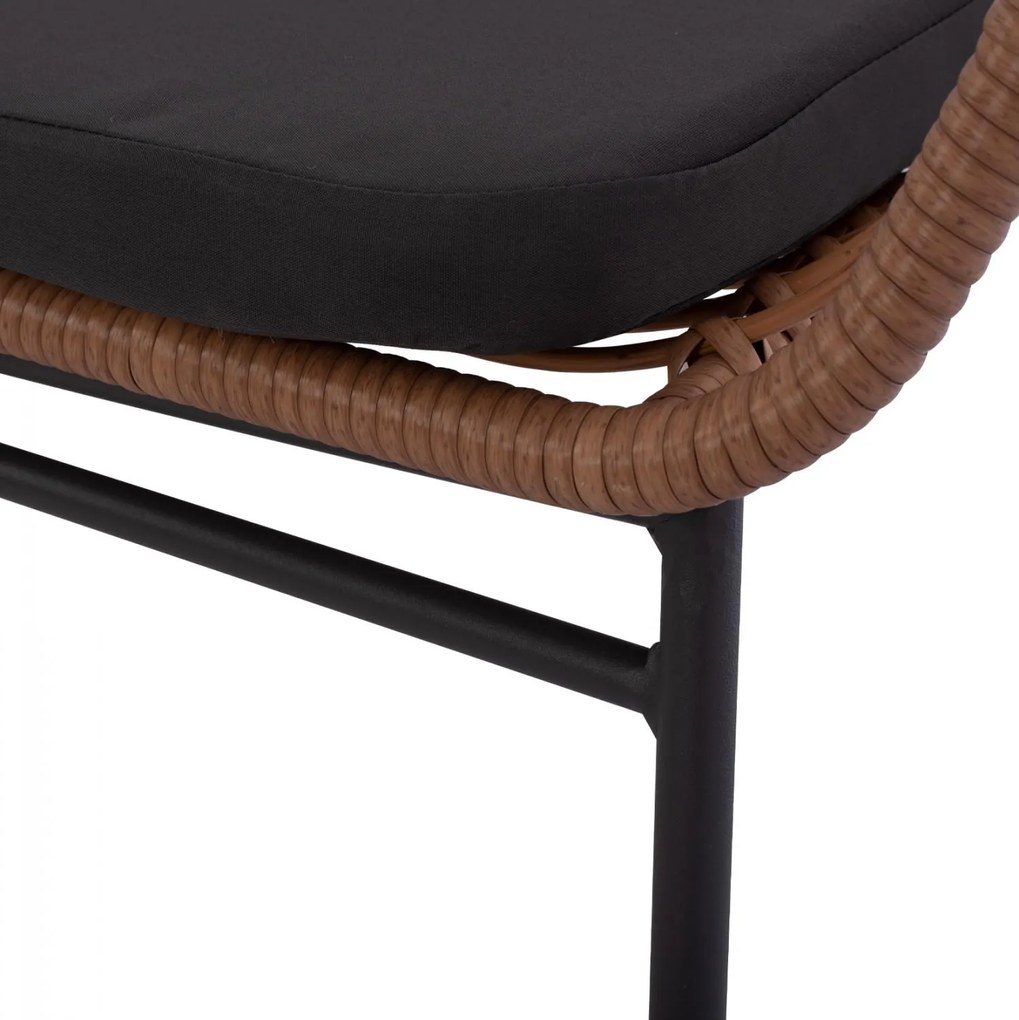 Σετ Κήπου Σαλόνι HM5530 4 τεμ Γκρί Μέταλλο με Μπέζ Wicker