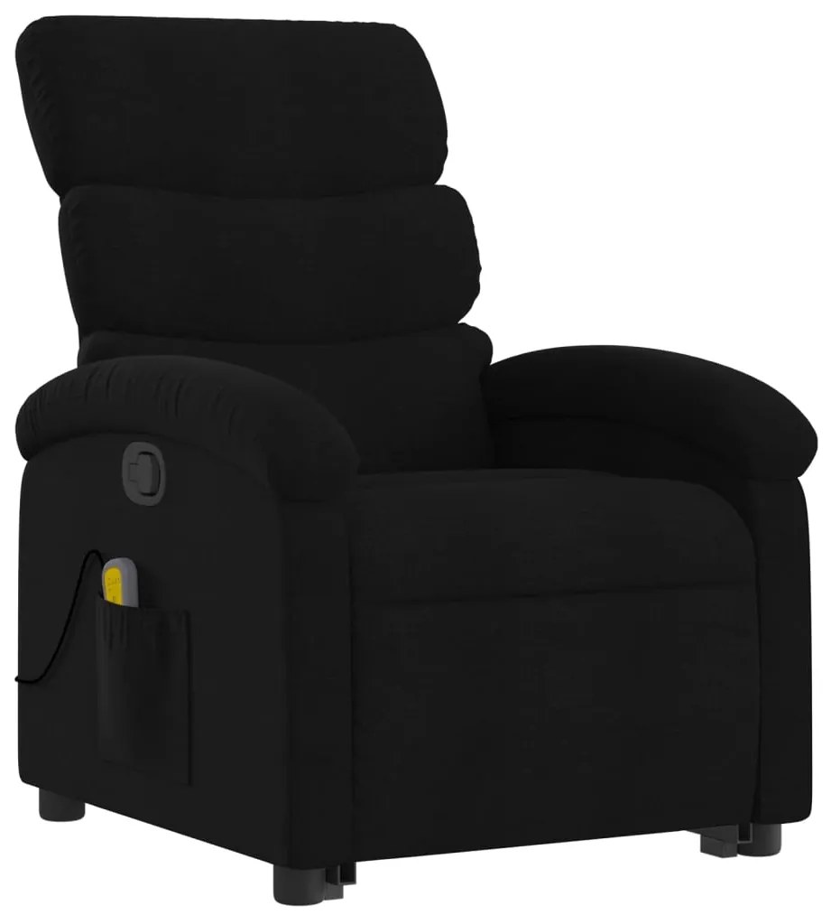 vidaXL Πολυθρόνα Μασάζ Ανακλινόμενη με Ανύψωση Μαύρη Υφασμάτινη