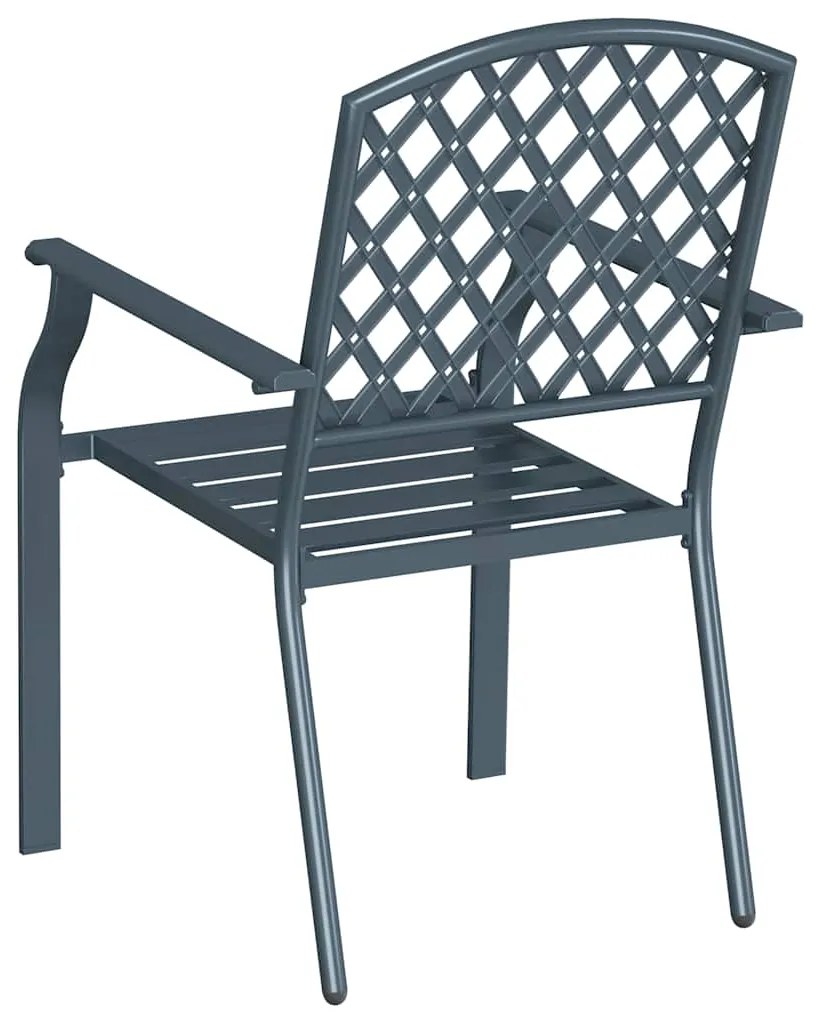 vidaXL Καρέκλα Κήπου 2 pcs Ανθρακί 56 x 65 x 89 εκ. Ατσάλι