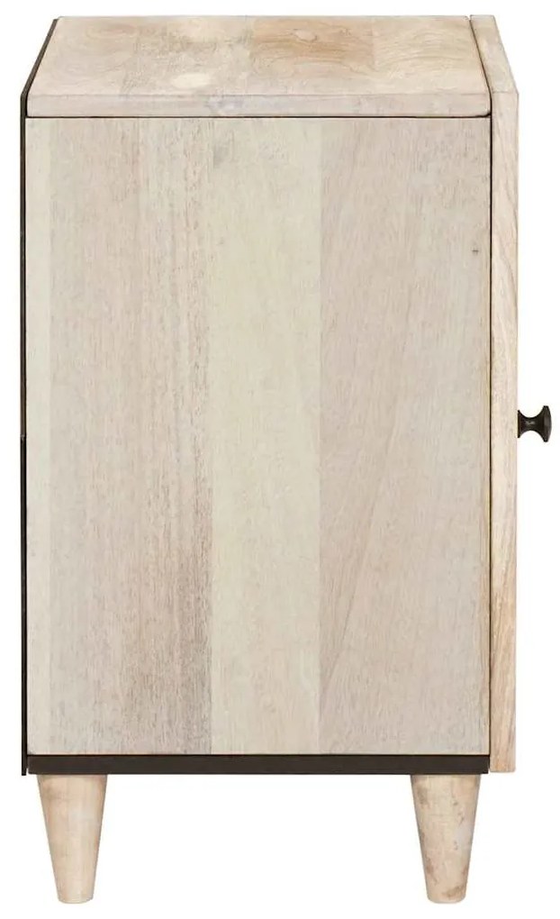 vidaXL Ντουλάπι Μπάνιου Λευκό 38 x 33.5 x 160 εκ Στερεό Ξύλο Μάνγκο