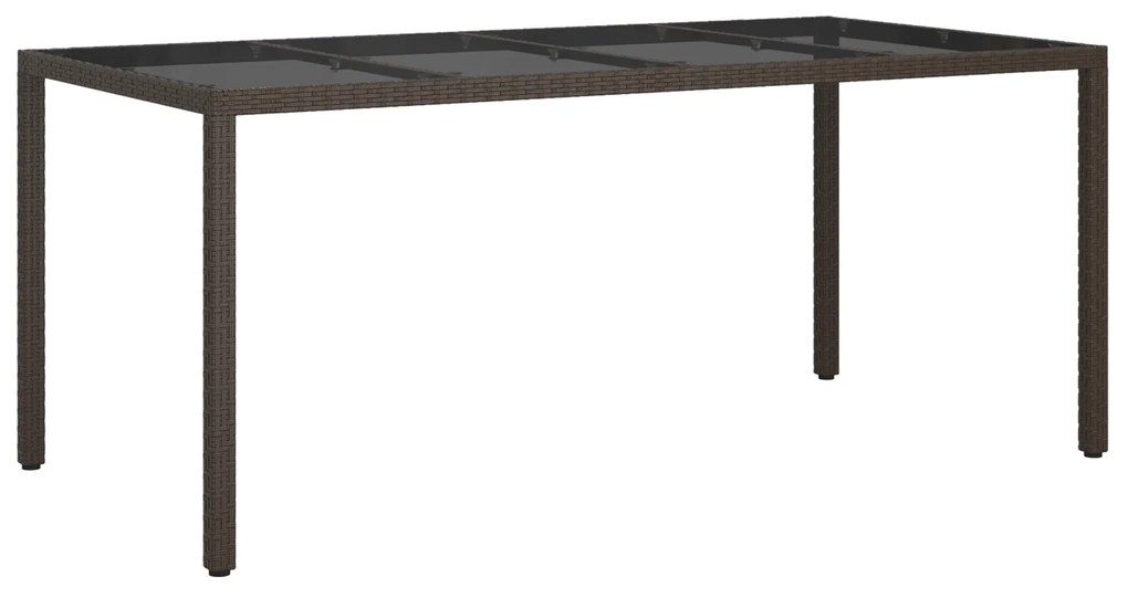 vidaXL Τραπέζι Φαγητού Κήπου Καφέ 190x90x75 εκ Πολυ Ράταν