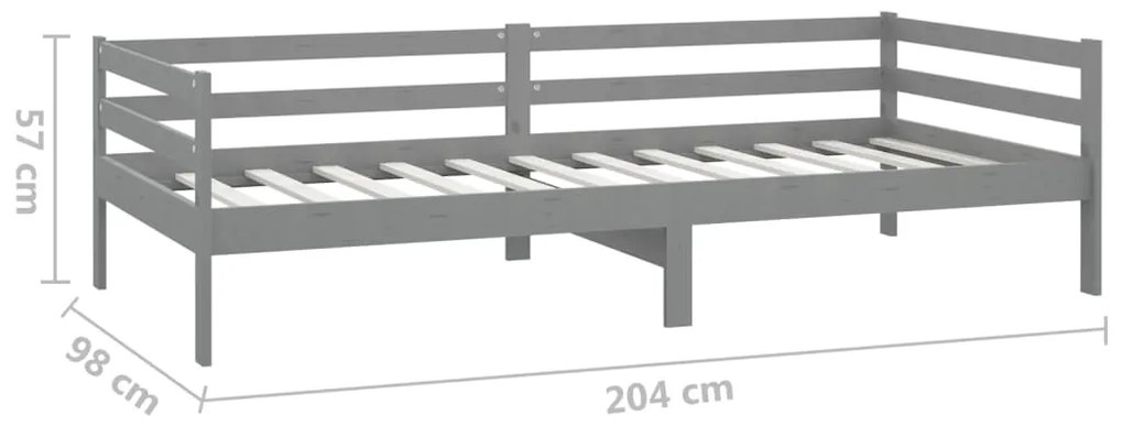 ΚΑΝΑΠΕΣ ΚΡΕΒΑΤΙ ΜΕ ΣΤΡΩΜΑ ΓΚΡΙ 90 X 200 ΕΚ. ΜΑΣΙΦ ΞΥΛΟ ΠΕΥΚΟΥ 3083566