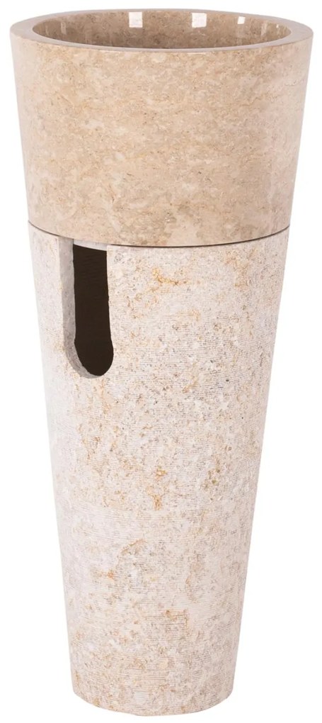 Νιπτήρας C7808.02 Μαρμάρινος Cone Sink Creme White Φ40x90Y εκ. 40x40x90 εκ.