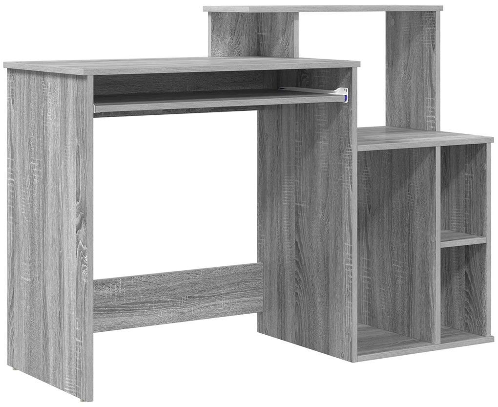 vidaXL Γραφείο με Αποθήκευση Γκρι Σονόμα 120.5x44x88.5 εκ. Επεξεργασμένο Ξύλο