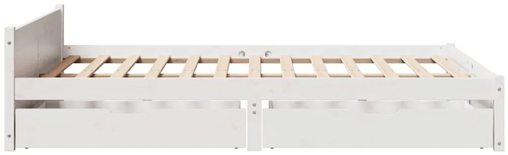 vidaXL Σκελετός Κρεβατιού Χωρίς Στρώμα Λευκό 100x200 εκ. Μασίφ Πεύκο