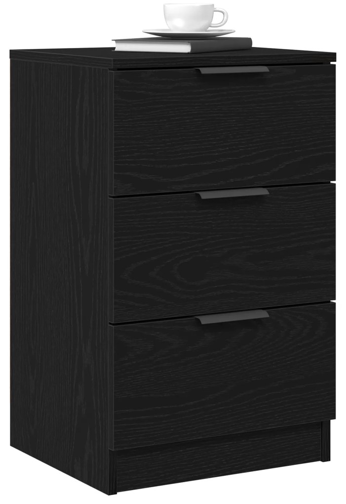vidaXL Κομοδίνα 2 πακέτο Μαύρο Δρυς 40x65x65 εκ. Φτιαγμένο από Επεξεργασμένο ξύλο