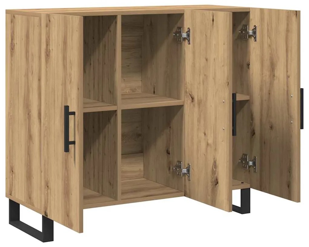 vidaXL Πλαϊνό γραφείο artisan δρυς 90 x 34 x 80 εκ. Επεξεργασμένο ξύλο