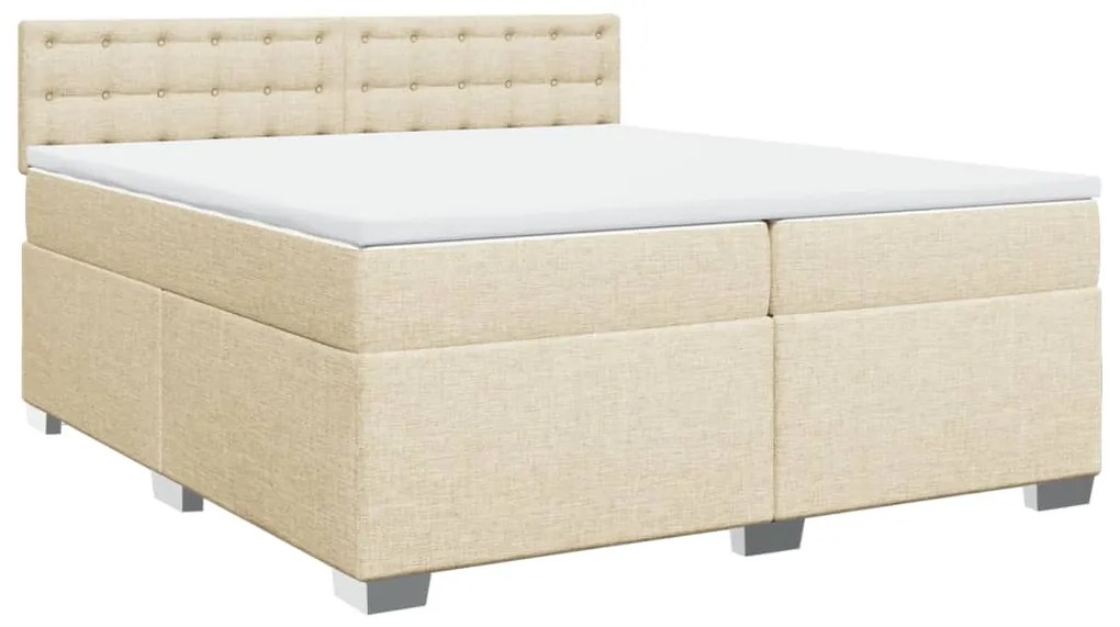 ΚΡΕΒΑΤΙ BOXSPRING ΜΕ ΣΤΡΩΜΑ ΚΡΕΜ 200X200 ΕΚ. ΥΦΑΣΜΑΤΙΝΟ 3288314