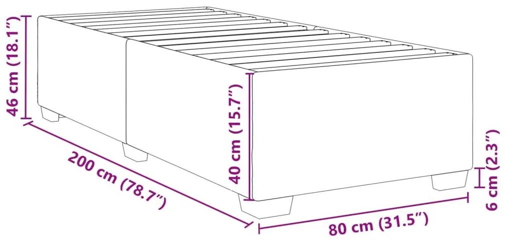 Σκελετός Κρεβατιού Χωρίς Στρώμα Μαύρο 80x200 εκ. Υφασμάτινο - Μαύρο