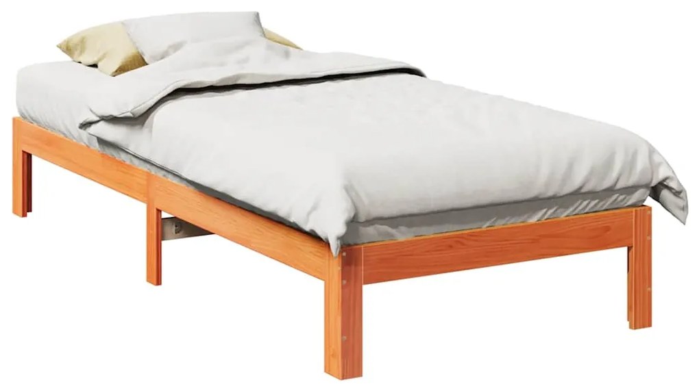 Σκελετός Κρεβ. Χωρίς Στρώμα Καφέ 80x200 εκ. Μασίφ Ξύλο Πεύκου