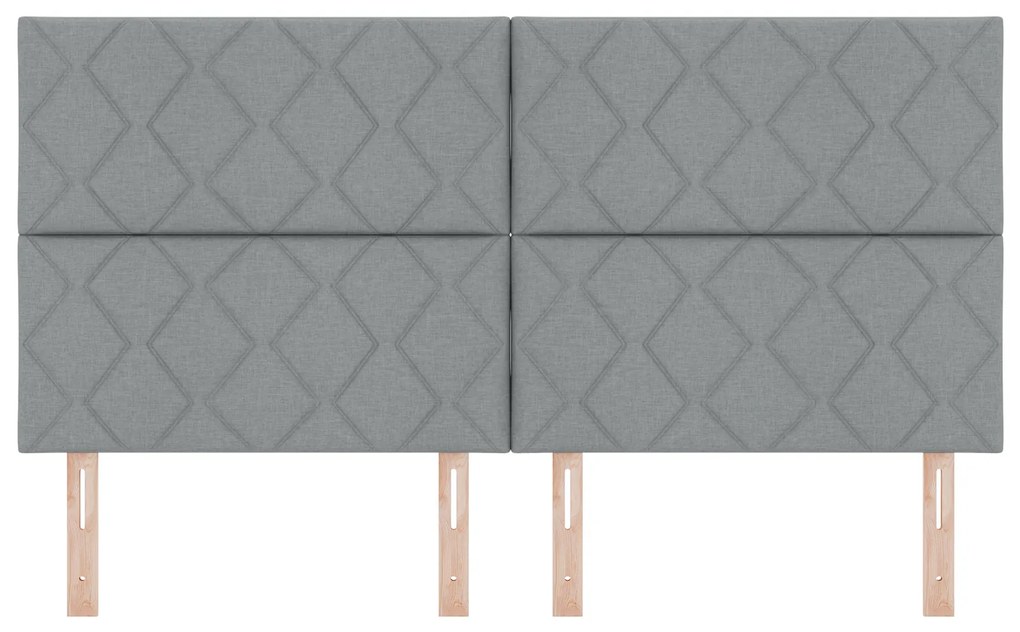 vidaXL Κεφαλάρι με φώτα λωρίδας LED Ανοιχτό γκρι 180 cm ύφασμα