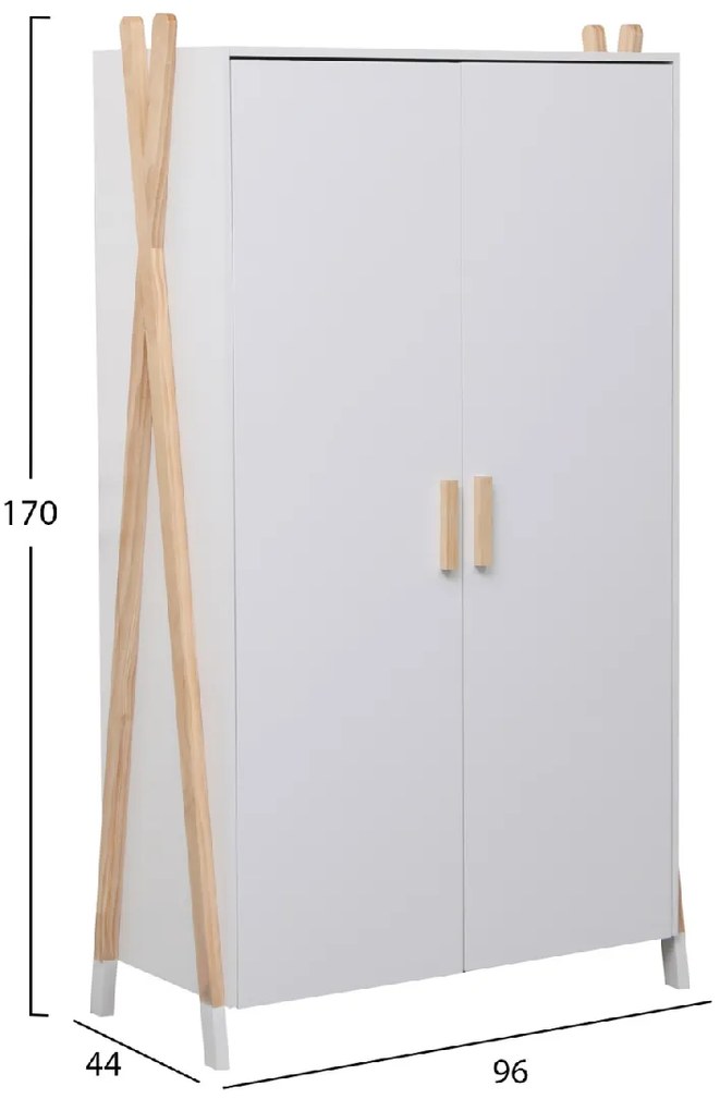ΝΤΟΥΛΑΠΑ ΠΑΙΔΙΚH PASCHAL HM2494.03 ΛΕΥΚΗ ΜΕΛΑΜΙΝΗ-ΠΟΔΙΑ ΞΥΛΟ ΠΕΥΚΟΥ 96x44x170Υεκ.